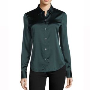 Theory fitted satin blouse